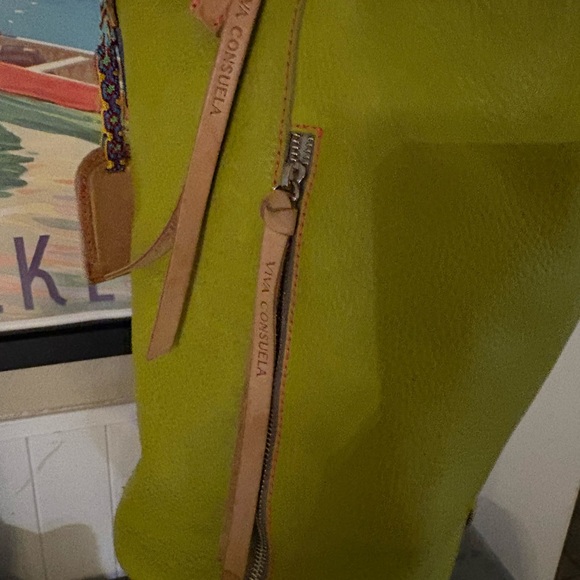 Consuela Vibrant Green Leather Backpack - Picture 6 of 8